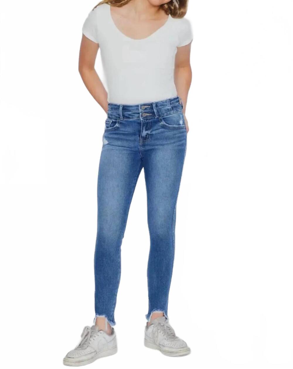 NEW KANCAN kid's skinny ankle jean in medium wash